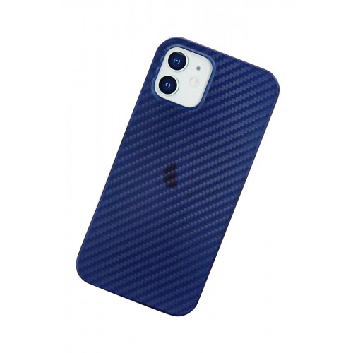 Newface iPhone 12 Kılıf Karbon PP Silikon - Mavi Newface iPhone 12 Kılıf Karbon PP Silikon - Mavi