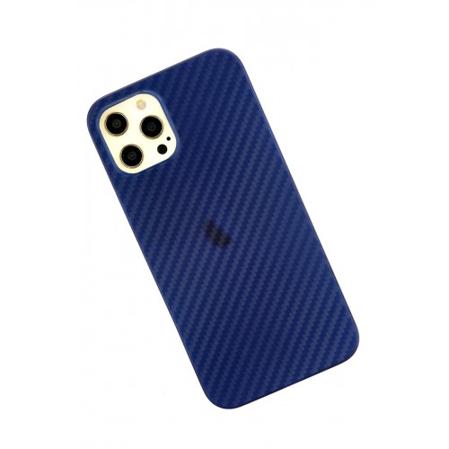 Newface iPhone 12 Pro Max Kılıf Karbon PP Silikon - Mavi Newface iPhone 12 Pro Max Kılıf Karbon PP Silikon - Mavi