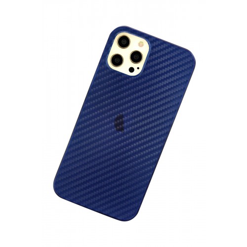 Newface iPhone 12 Pro Max Kılıf Karbon PP Silikon - Mavi Newface iPhone 12 Pro Max Kılıf Karbon PP Silikon - Mavi