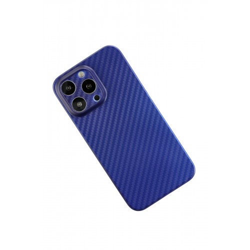 Newface iPhone 13 Pro Max Kılıf Karbon PP Silikon - Mavi Newface iPhone 13 Pro Max Kılıf Karbon PP Silikon - Mavi