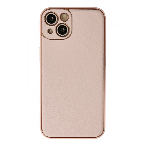 Newface iPhone 13 Kılıf Coco Deri Silikon Kapak - Pudra Newface iPhone 13 Kılıf Coco Deri Silikon Kapak - Pudra