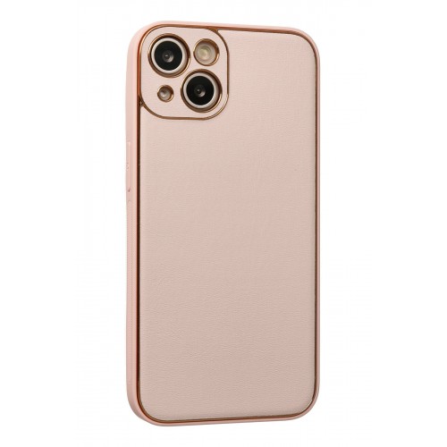 Newface iPhone 13 Kılıf Coco Deri Silikon Kapak - Pudra Newface iPhone 13 Kılıf Coco Deri Silikon Kapak - Pudra