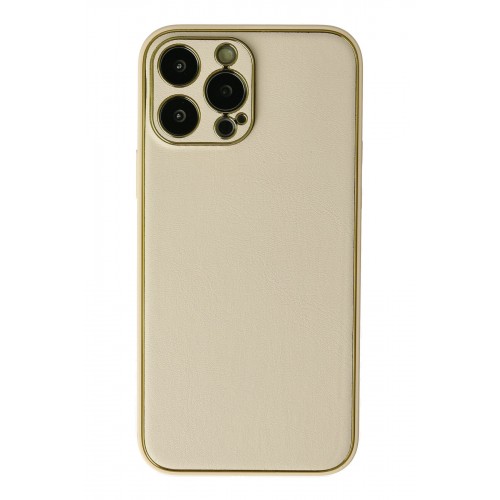 Newface iPhone 13 Pro Kılıf Coco Deri Silikon Kapak - Gold Newface iPhone 13 Pro Kılıf Coco Deri Silikon Kapak - Gold