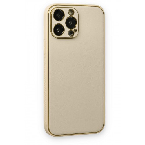 Newface iPhone 13 Pro Kılıf Coco Deri Silikon Kapak - Gold Newface iPhone 13 Pro Kılıf Coco Deri Silikon Kapak - Gold