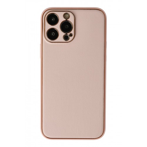 Newface iPhone 13 Pro Kılıf Coco Deri Silikon Kapak - Pudra Newface iPhone 13 Pro Kılıf Coco Deri Silikon Kapak - Pudra