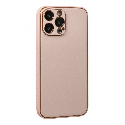 Newface iPhone 13 Pro Kılıf Coco Deri Silikon Kapak - Pudra Newface iPhone 13 Pro Kılıf Coco Deri Silikon Kapak - Pudra