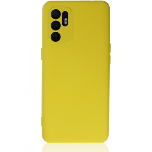 Newface Oppo Reno 6 Kılıf Nano içi Kadife Silikon - Sarı Newface Oppo Reno 6 Kılıf Nano içi Kadife Silikon - Sarı