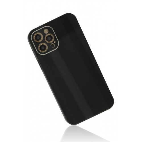 Newface iPhone 12 Pro Kılıf Glass Kapak - Siyah Newface iPhone 12 Pro Kılıf Glass Kapak - Siyah