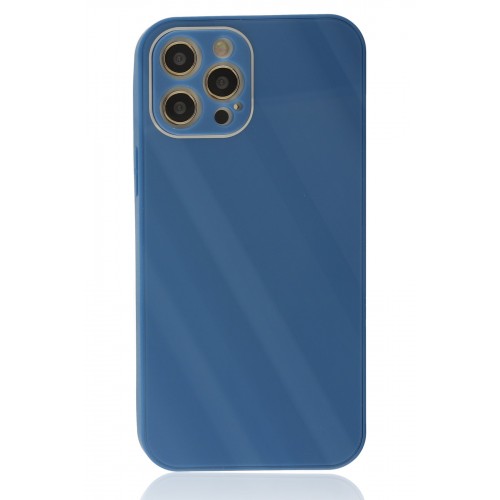 Newface iPhone 12 Pro Kılıf Glass Kapak - Mavi Newface iPhone 12 Pro Kılıf Glass Kapak - Mavi
