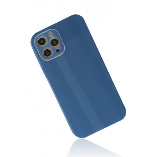Newface iPhone 12 Pro Kılıf Glass Kapak - Mavi Newface iPhone 12 Pro Kılıf Glass Kapak - Mavi