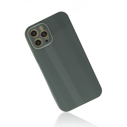 Newface iPhone 12 Pro Kılıf Glass Kapak - Koyu Yeşil Newface iPhone 12 Pro Kılıf Glass Kapak - Koyu Yeşil