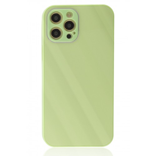 Newface iPhone 12 Pro Kılıf Glass Kapak - Açık Yeşil Newface iPhone 12 Pro Kılıf Glass Kapak - Açık Yeşil