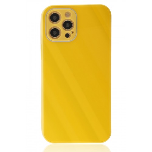 Newface iPhone 12 Pro Kılıf Glass Kapak - Sarı Newface iPhone 12 Pro Kılıf Glass Kapak - Sarı