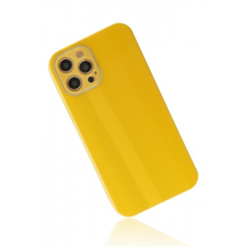 Newface iPhone 12 Pro Kılıf Glass Kapak - Sarı Newface iPhone 12 Pro Kılıf Glass Kapak - Sarı