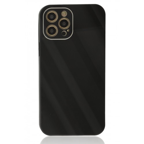 Newface iPhone 12 Pro Max Kılıf Glass Kapak - Siyah Newface iPhone 12 Pro Max Kılıf Glass Kapak - Siyah