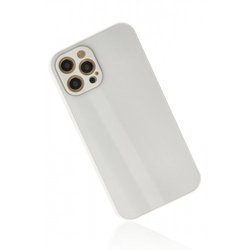 Newface iPhone 12 Pro Max Kılıf Glass Kapak - Beyaz Newface iPhone 12 Pro Max Kılıf Glass Kapak - Beyaz
