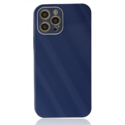 Newface iPhone 12 Pro Max Kılıf Glass Kapak - Lacivert Newface iPhone 12 Pro Max Kılıf Glass Kapak - Lacivert