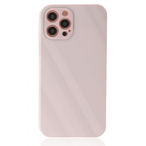 Newface iPhone 12 Pro Max Kılıf Glass Kapak - Pembe Newface iPhone 12 Pro Max Kılıf Glass Kapak - Pembe