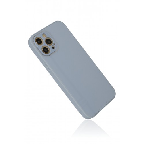Newface iPhone 12 Pro Max Kılıf Glass Kapak - Sky Blue Newface iPhone 12 Pro Max Kılıf Glass Kapak - Sky Blue