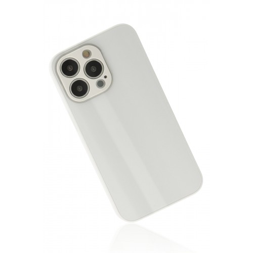 Newface iPhone 13 Pro Kılıf Glass Kapak - Beyaz Newface iPhone 13 Pro Kılıf Glass Kapak - Beyaz