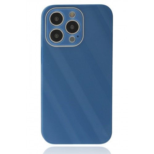 Newface iPhone 13 Pro Kılıf Glass Kapak - Mavi Newface iPhone 13 Pro Kılıf Glass Kapak - Mavi