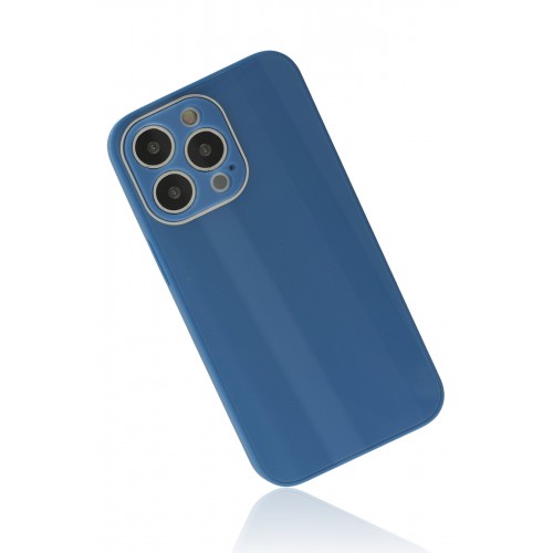 Newface iPhone 13 Pro Kılıf Glass Kapak - Mavi Newface iPhone 13 Pro Kılıf Glass Kapak - Mavi