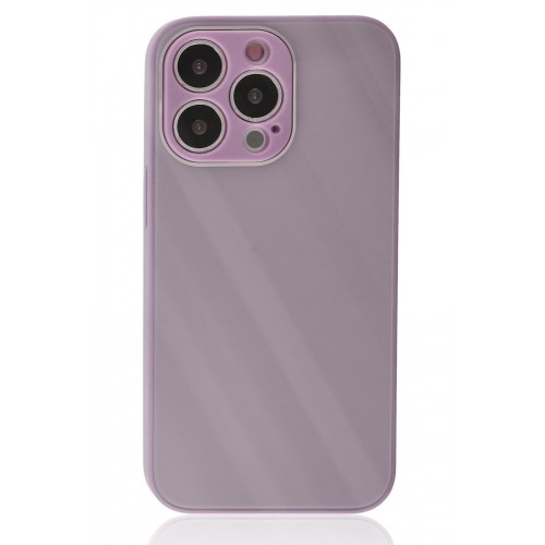 Newface iPhone 13 Pro Kılıf Glass Kapak - Mor