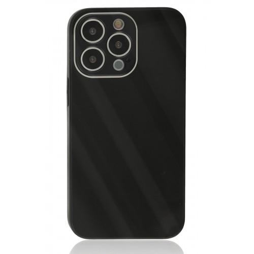Newface iPhone 13 Pro Max Kılıf Glass Kapak - Siyah Newface iPhone 13 Pro Max Kılıf Glass Kapak - Siyah