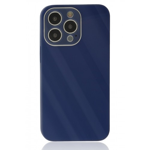 Newface iPhone 13 Pro Max Kılıf Glass Kapak - Lacivert Newface iPhone 13 Pro Max Kılıf Glass Kapak - Lacivert