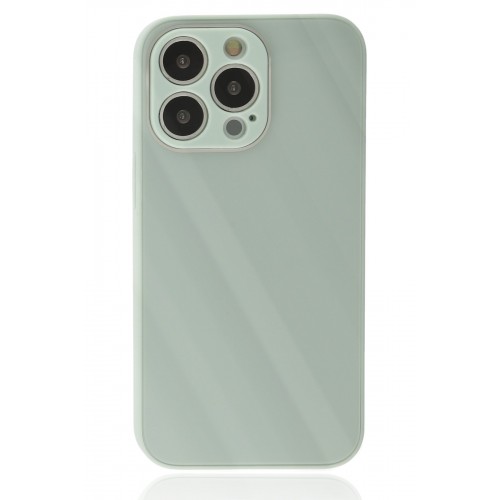 Newface iPhone 13 Pro Max Kılıf Glass Kapak - Turkuaz Newface iPhone 13 Pro Max Kılıf Glass Kapak - Turkuaz