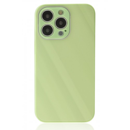 Newface iPhone 13 Pro Max Kılıf Glass Kapak - Açık Yeşil Newface iPhone 13 Pro Max Kılıf Glass Kapak - Açık Yeşil