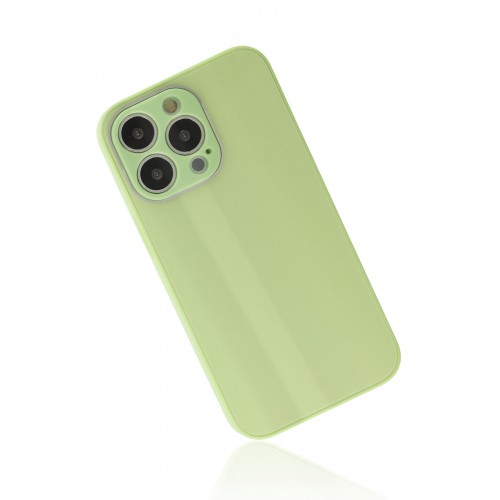 Newface iPhone 13 Pro Max Kılıf Glass Kapak - Açık Yeşil Newface iPhone 13 Pro Max Kılıf Glass Kapak - Açık Yeşil