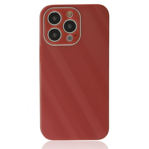 Newface iPhone 13 Pro Max Kılıf Glass Kapak - Bordo Newface iPhone 13 Pro Max Kılıf Glass Kapak - Bordo