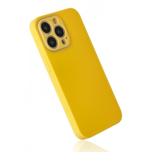 Newface iPhone 13 Pro Max Kılıf Glass Kapak - Sarı Newface iPhone 13 Pro Max Kılıf Glass Kapak - Sarı