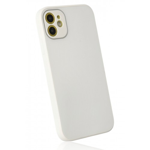Newface iPhone 12 Kılıf Glass Kapak - Beyaz Newface iPhone 12 Kılıf Glass Kapak - Beyaz
