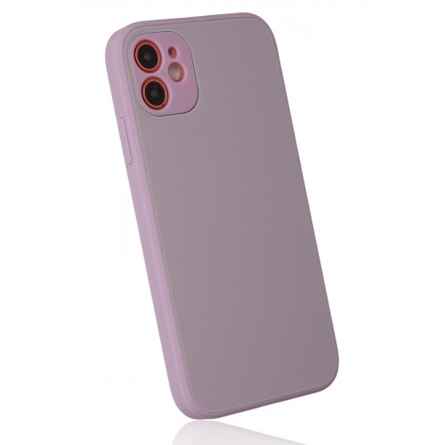 Newface iPhone 12 Kılıf Glass Kapak - Mor Newface iPhone 12 Kılıf Glass Kapak - Mor