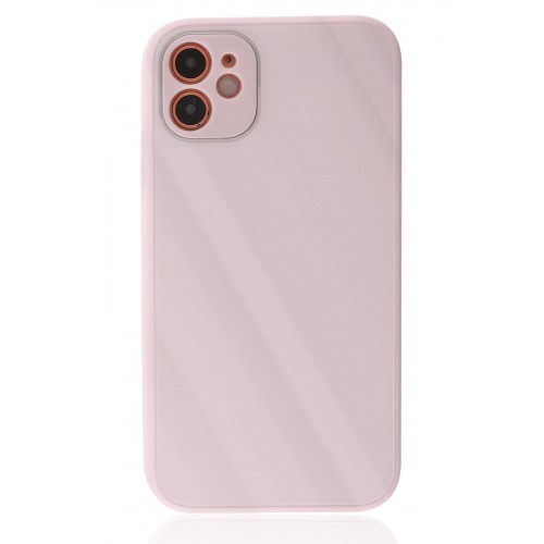 Newface iPhone 12 Kılıf Glass Kapak - Pembe Newface iPhone 12 Kılıf Glass Kapak - Pembe