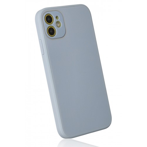 Newface iPhone 12 Kılıf Glass Kapak - Sky Blue Newface iPhone 12 Kılıf Glass Kapak - Sky Blue