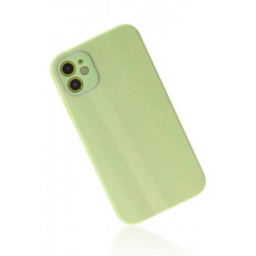 Newface iPhone 12 Kılıf Glass Kapak - Açık Yeşil Newface iPhone 12 Kılıf Glass Kapak - Açık Yeşil