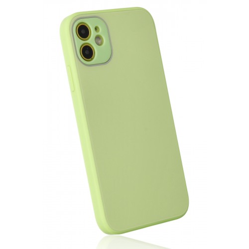 Newface iPhone 12 Kılıf Glass Kapak - Açık Yeşil Newface iPhone 12 Kılıf Glass Kapak - Açık Yeşil