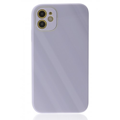 Newface iPhone 12 Kılıf Glass Kapak - Lila Newface iPhone 12 Kılıf Glass Kapak - Lila