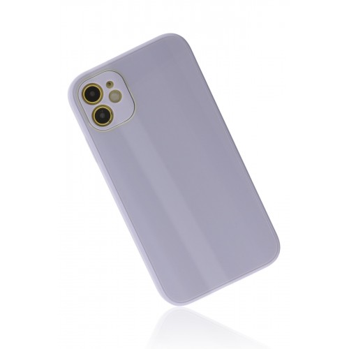 Newface iPhone 12 Kılıf Glass Kapak - Lila Newface iPhone 12 Kılıf Glass Kapak - Lila