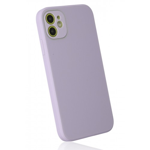 Newface iPhone 12 Kılıf Glass Kapak - Lila Newface iPhone 12 Kılıf Glass Kapak - Lila