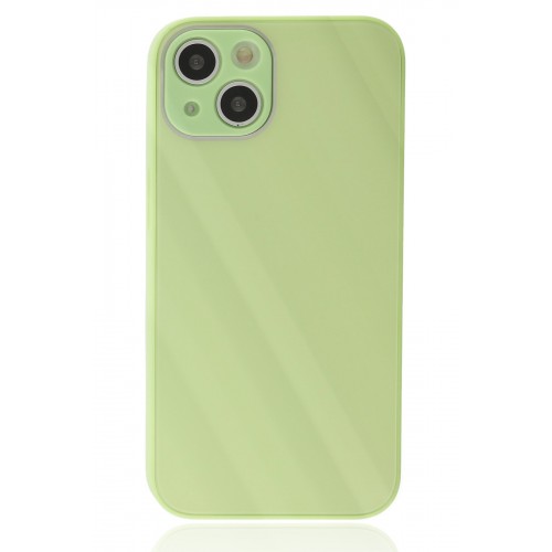 Newface iPhone 13 Kılıf Glass Kapak - Açık Yeşil