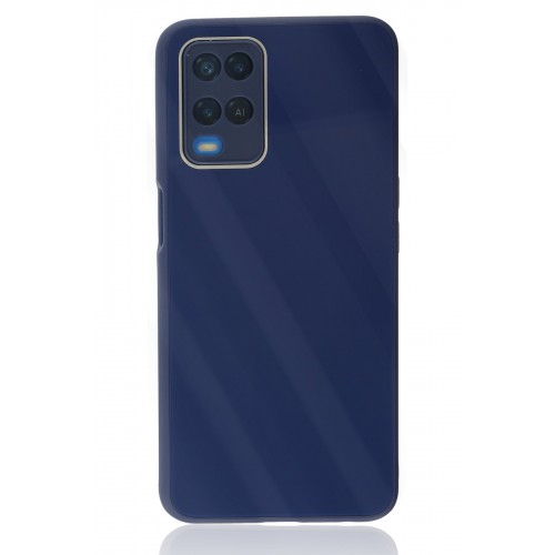 Newface Oppo A54 4G Kılıf Glass Kapak - Lacivert Newface Oppo A54 4G Kılıf Glass Kapak - Lacivert