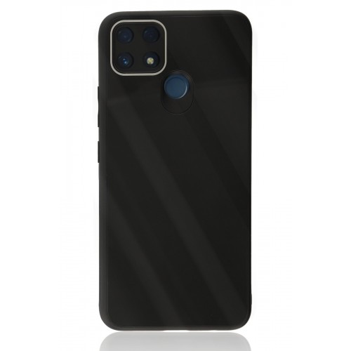 Newface Realme C25 Kılıf Glass Kapak - Siyah Newface Realme C25 Kılıf Glass Kapak - Siyah