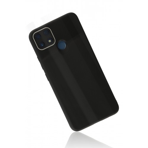 Newface Realme C25 Kılıf Glass Kapak - Siyah Newface Realme C25 Kılıf Glass Kapak - Siyah