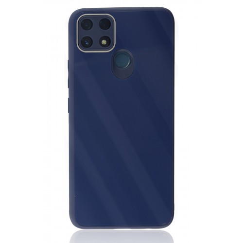 Newface Realme C25 Kılıf Glass Kapak - Lacivert Newface Realme C25 Kılıf Glass Kapak - Lacivert