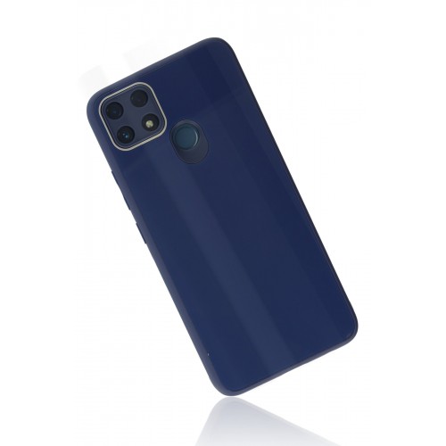 Newface Realme C25 Kılıf Glass Kapak - Lacivert Newface Realme C25 Kılıf Glass Kapak - Lacivert
