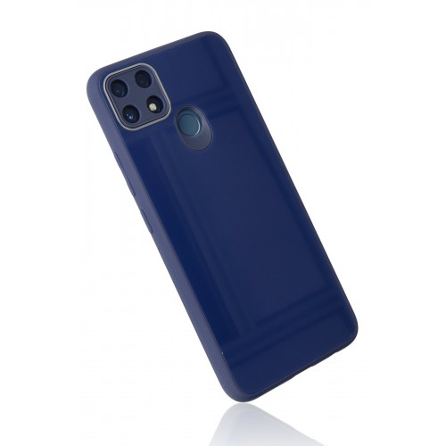Newface Realme C25 Kılıf Glass Kapak - Lacivert Newface Realme C25 Kılıf Glass Kapak - Lacivert
